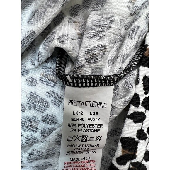 NWT PrettyLittleThing Shape Leopard Print Women’s Pull-On Mini Skirt Size 8 - Picture 7 of 7